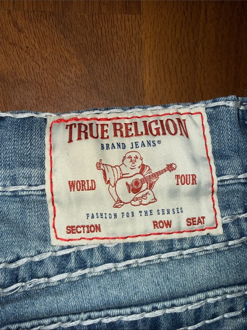 True Religion Men's Faded Blue Relaxed Jeans